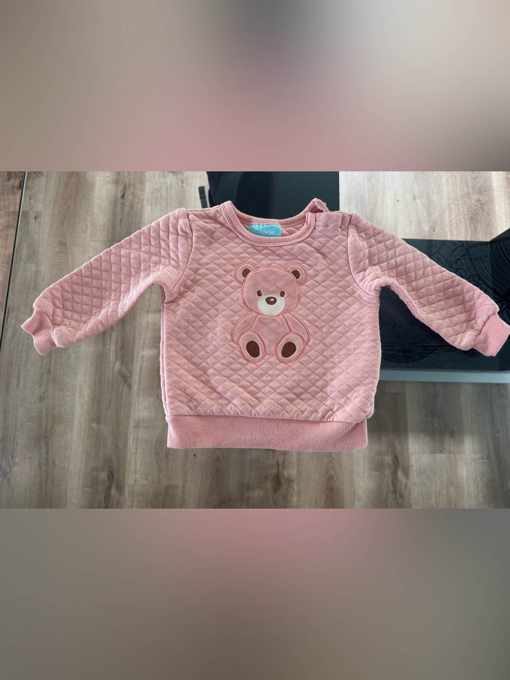 🧸PEKKLE Quilted Pink Bear Sweatshirt - 12M